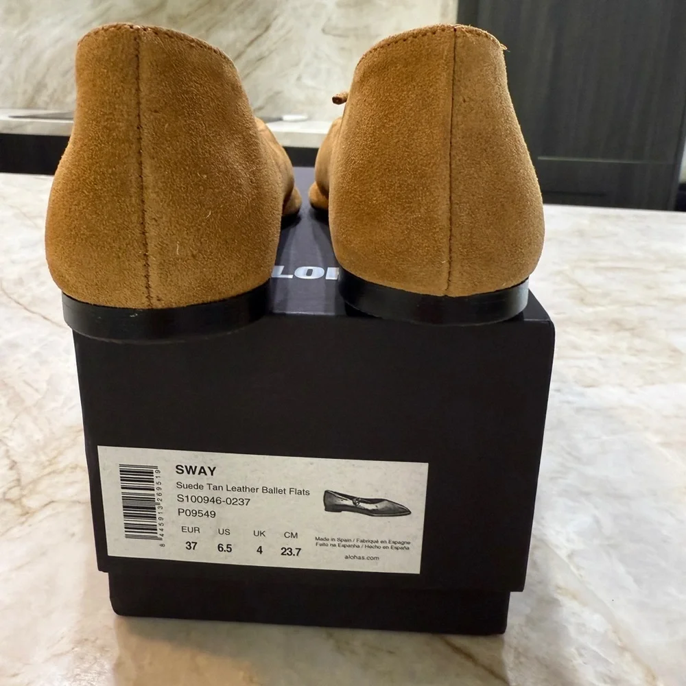 ALOHAS Camel Suede Flats - Picture 9 of 9